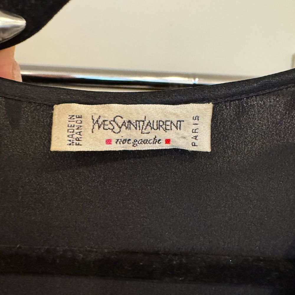 Yves Saint Laurent Black silk Draped Top - Picture 2 of 4